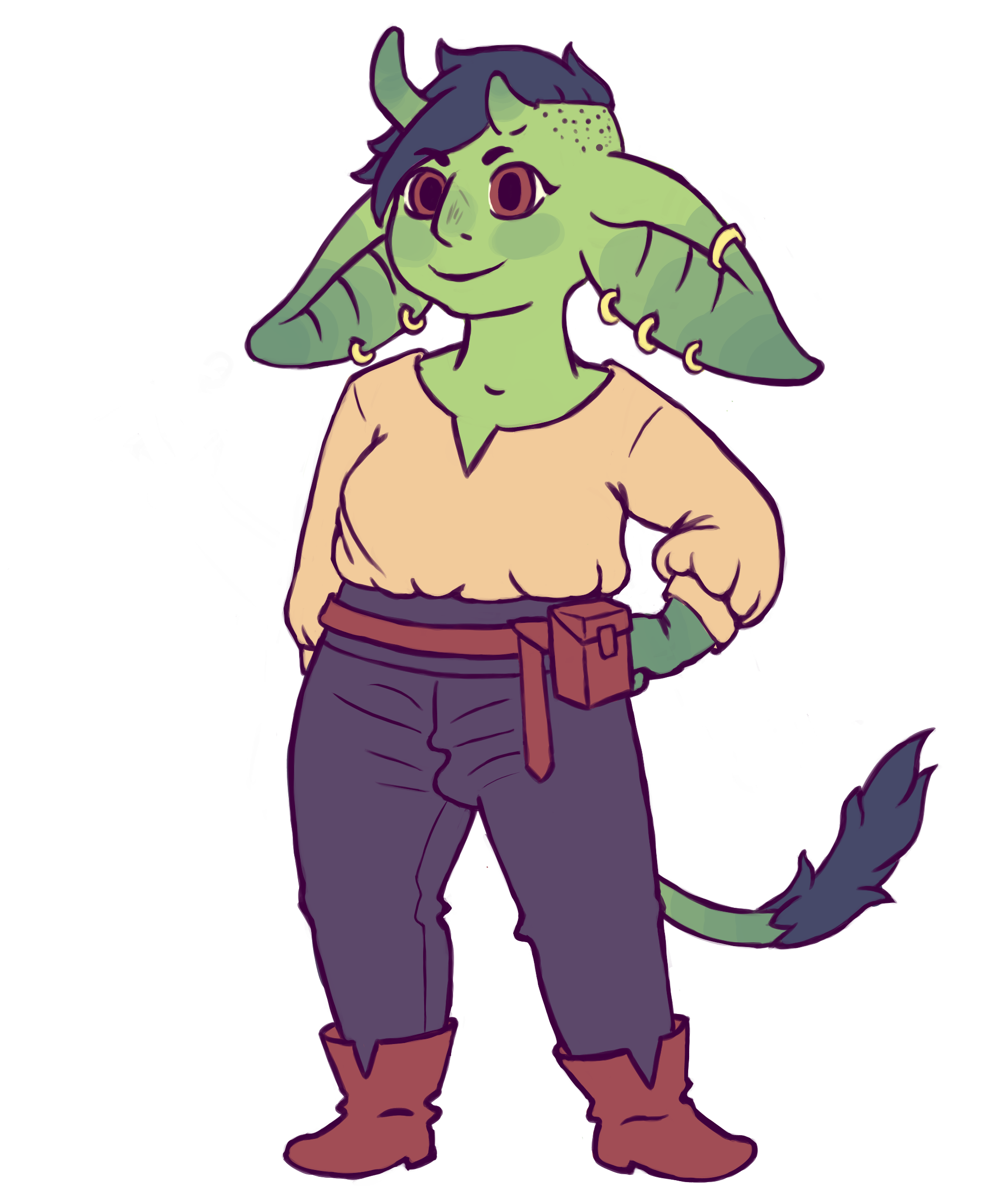 desc: Illustration of Hulda the goblin with clothes
