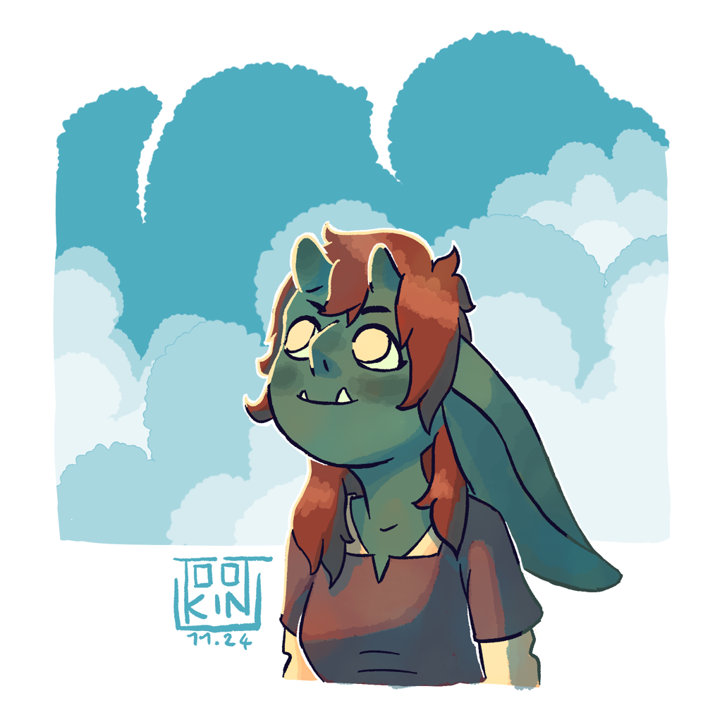 desc: bust painting of a goblin